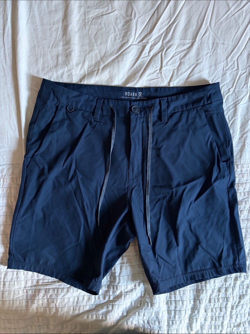Roark Navy Drawstring Chino Shorts